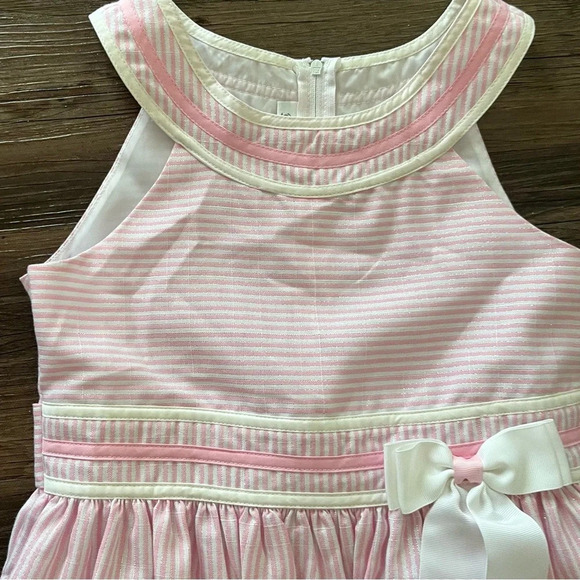 Bonnie Jean Dress Girl’s 12 Pink & White Metallic Cute Preppy Special Occasion - Picture 5 of 7